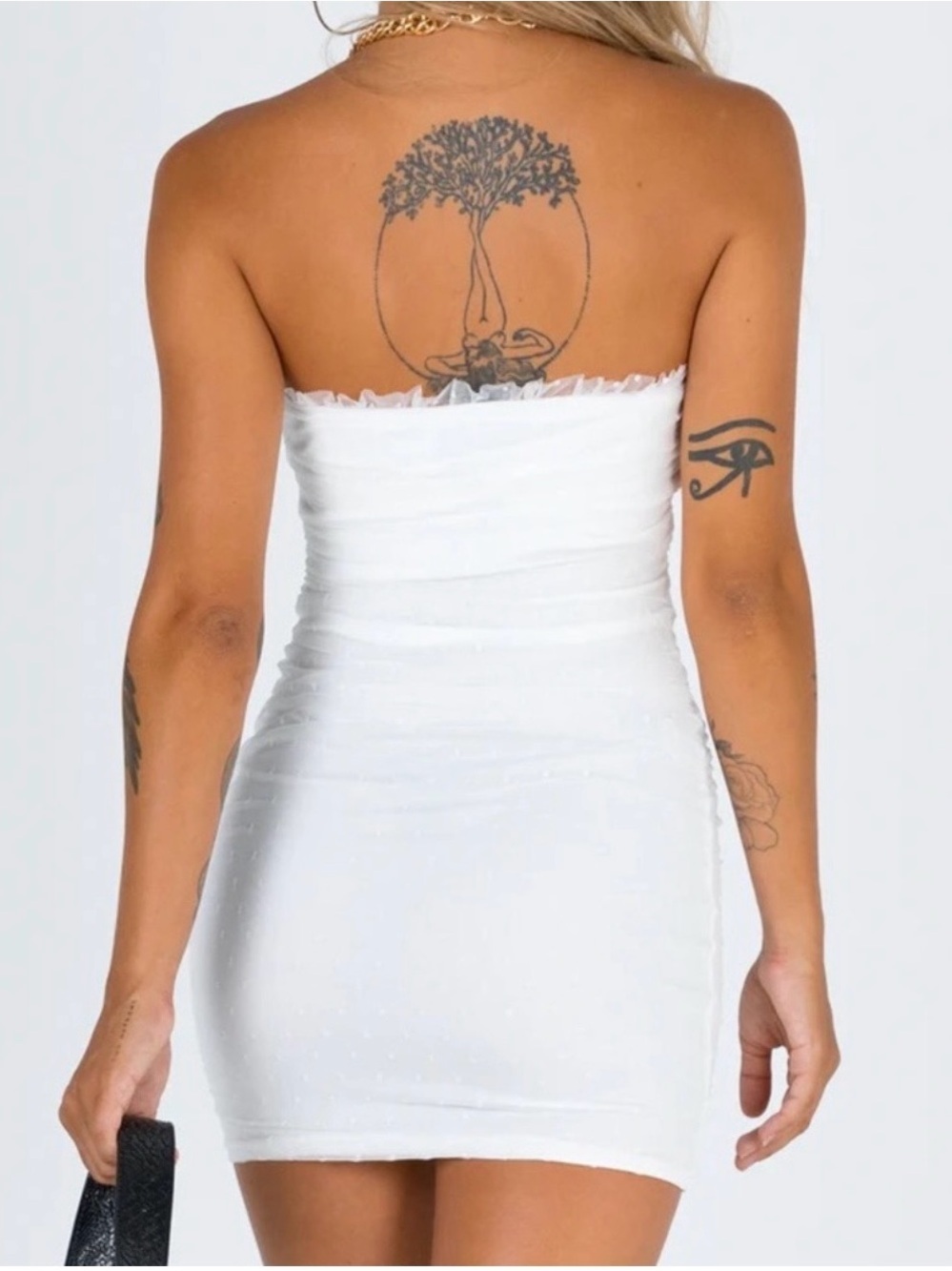 ⚡️NWT Princess Polly Ayesha Ivory Strapless Ruffled Tulle Mini Dress - Picture 4 of 6